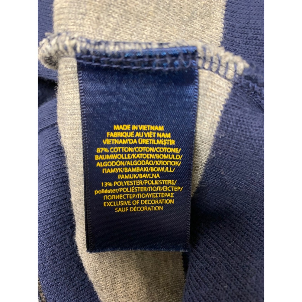 Polo Ralph Lauren Quarter Zip Pullover Kids XL 18-20 Navy Grey Excellent Striped - Picture 4 of 8